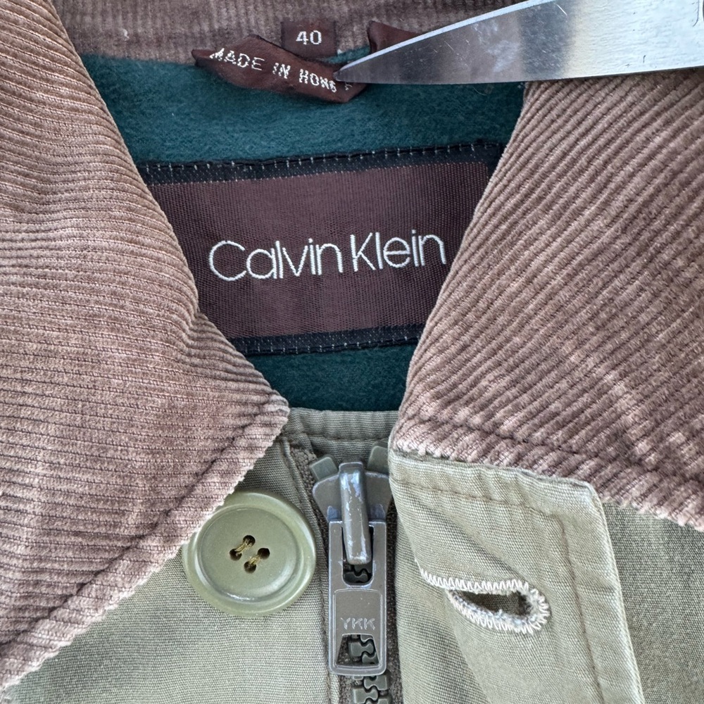 Vintage Calvin Klein Hunting Field Jacket Corduroy Collar Hooded Mens Size 40 XL - Picture 9 of 16